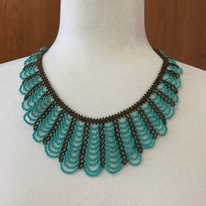 Beautiful Necklace Handmade Beautiful Chaquira stones, turquoise and brown color